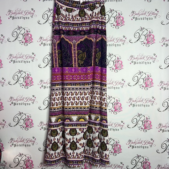 Lily star skirt bohemian long maxi skirt purple pink yellow gold white Bollywood - Picture 13 of 13